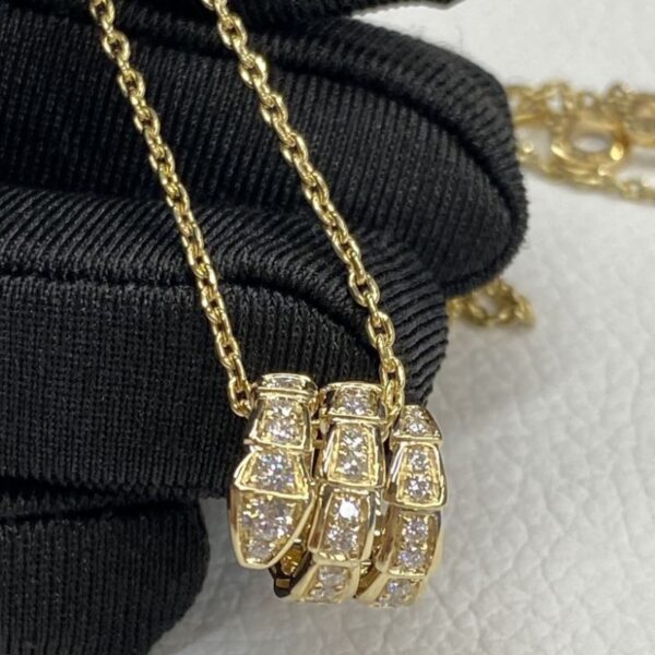 Bvlgari 18K Diamond Serpenti Viper Pendant Necklace