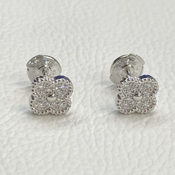 Cheap Price Van Cleef Arpels Sweet Alhambra 18K Gold Diamond Earstuds