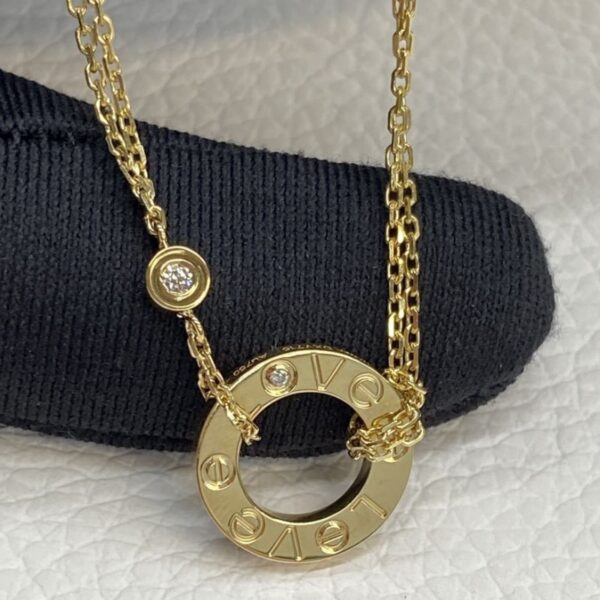 Copy Cartier 18K Love 2 Diamonds Pendant