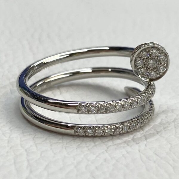 Custom Cartier Juste Un Clou Double Half Paved Diamond Ring
