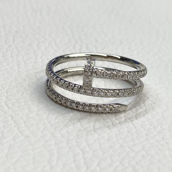 Custom Cartier Juste Un Clou Double Half Paved Diamond Ring