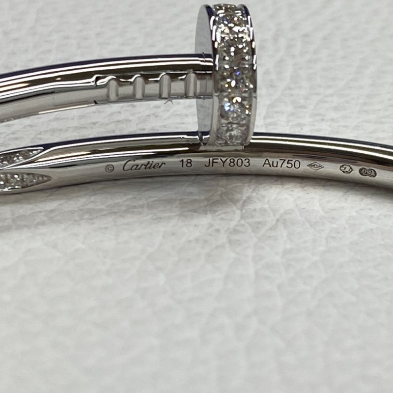 Fake Cartier Juste Un Clou 18K White Gold Bracelet Classic Model Diamonds (4) Fake Cartier Juste Un Clou 18K White Gold Bracelet Classic Model Diamonds