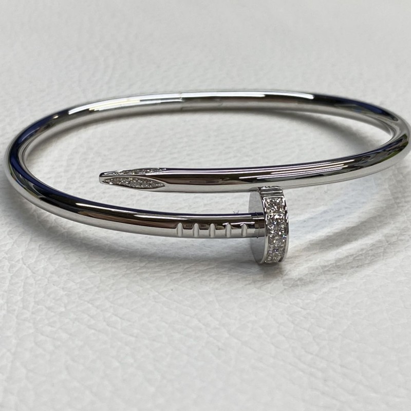 Fake Cartier Juste Un Clou 18K White Gold Bracelet Classic Model Diamonds Fake Cartier Juste Un Clou 18K White Gold Bracelet Classic Model Diamonds