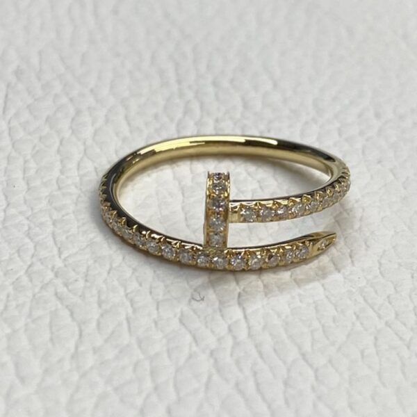 Hot Sale Cartier Juste Un Clou Ring 18K Yellow Gold Small Model Half Paved