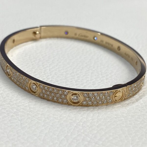 Luxury Cartier 18K Rose Gold Paved 10 Diamonds Love Bracelet Screwdriver Classic Model