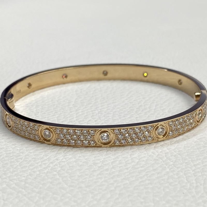 Luxury Cartier 18K Rose Gold Paved 10 Diamonds Love Bracelet Screwdriver Classic Model Luxury Cartier 18K Rose Gold Paved 10 Diamonds Love Bracelet Screwdriver Classic Model