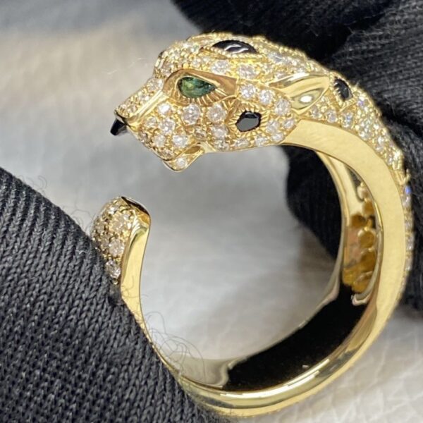 Luxury Cartier Diamond Panthère De Cartier Ring Medium Model