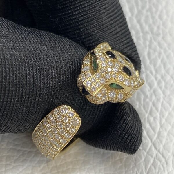 Luxury Cartier Diamond Panthère De Cartier Ring Medium Model