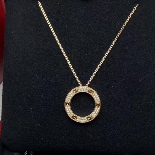 Cartier 18K Gold Paved Diamond Love Pendant