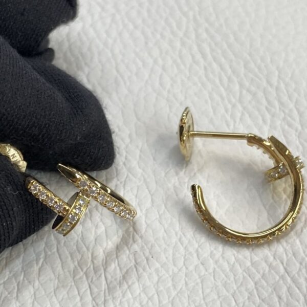 Cheap Price Cartier Small Model 18K Yellow Gold Diamond Paved Nail Earrings