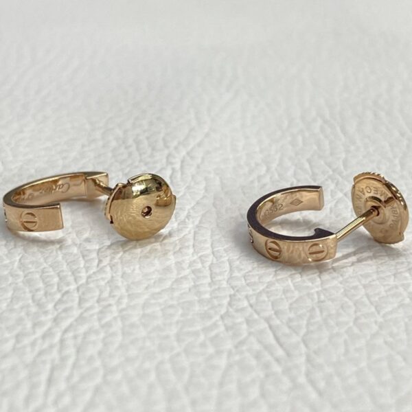 Hot Sale Cartier Small Model 18K Rose Gold Love Earrings
