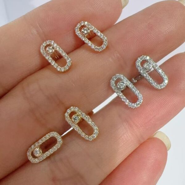 Messika Move Uno 18K Gold Diamond Stud Earrings