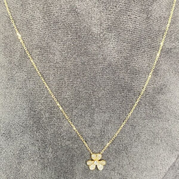 Van Cleef Arpels 18K Gold Diamond Mini Frivole Pendant Necklace