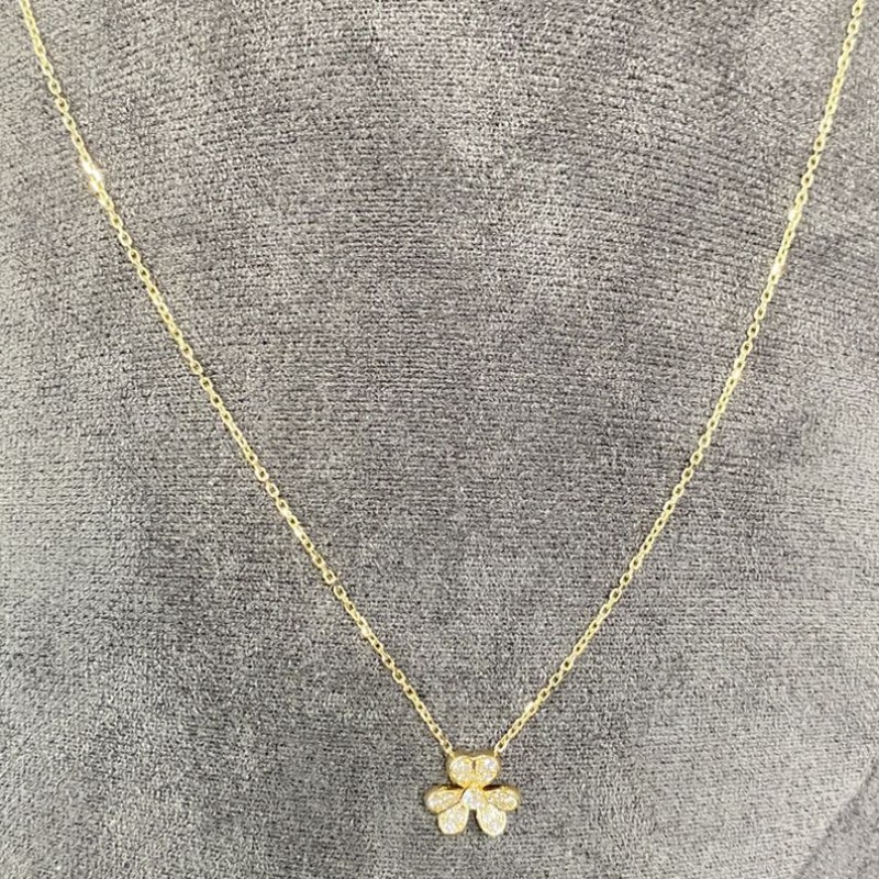 Van Cleef Arpels 18K Gold Diamond Mini Frivole Pendant Necklace Van Cleef Arpels 18K Gold Diamond Mini Frivole Pendant Necklace