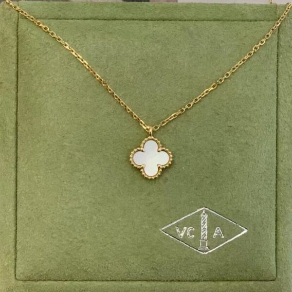Van Cleef Arpels Mother of Pearl Sweet Alhambra Pendant Necklace